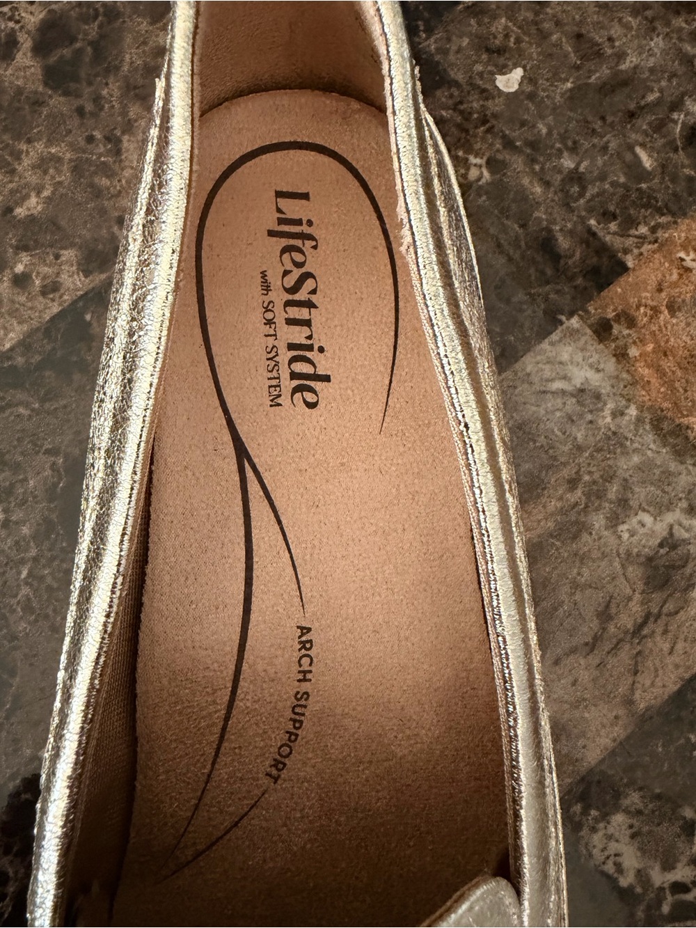 Life Stride Metallic Gold Women’s Slip-On Penny Loafers - Picture 4 of 4